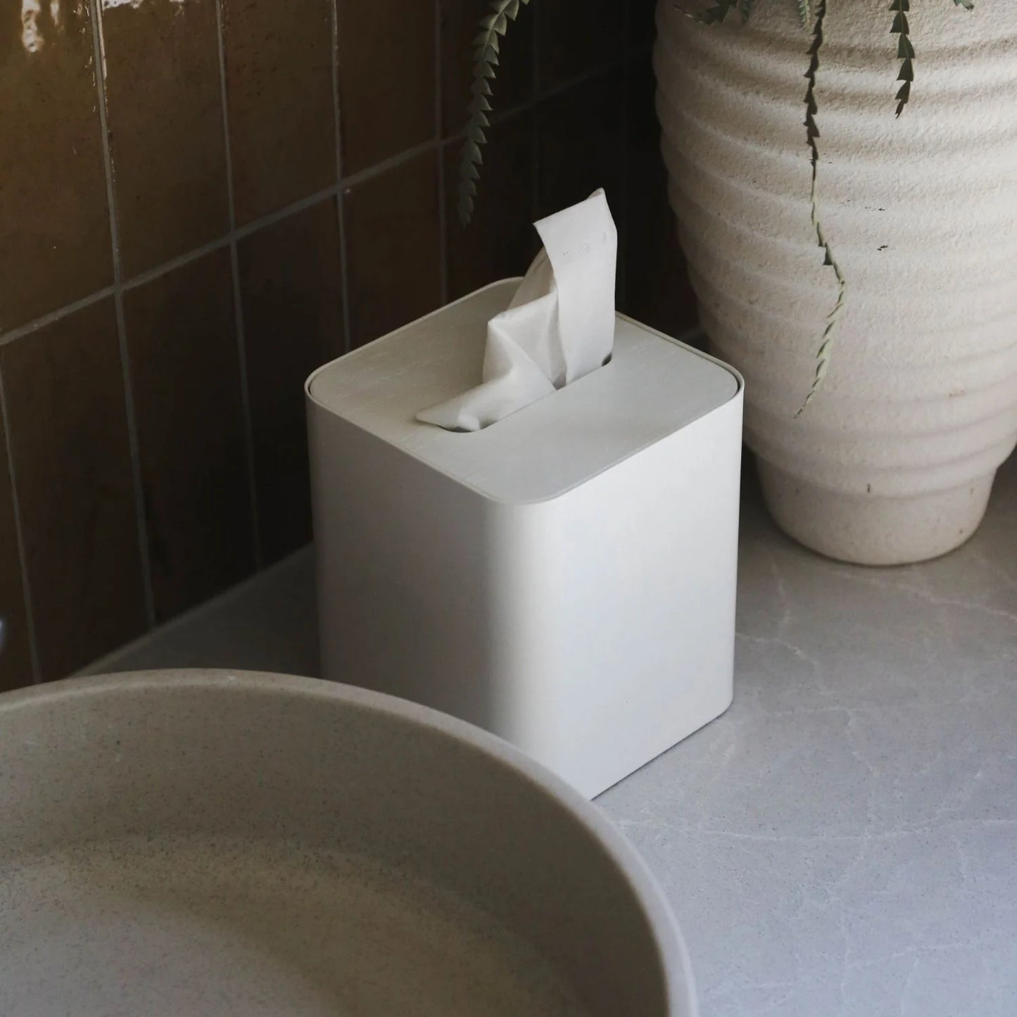 Designstuff - Square Tissue Box - Matte White