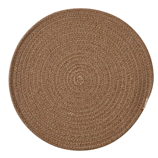 Assemble - Demi Cotton Placemat - Round - Choc/ivory