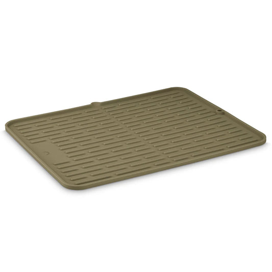 Designstuff - Folding Silicone Drying Mat Large W / Drainage Mouth - Khaki