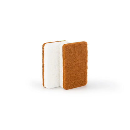 Designstuff - Natural Cellulose And Sisal Scourer Sponge - Cinnamon (set Of 2)