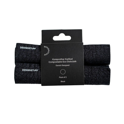 Designstuff - Compostable Eco Dishcloth - Set Of 2 - Black