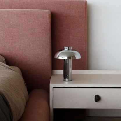 Designstuff - Elio Pillar Portable Lamp - Chrome/chrome