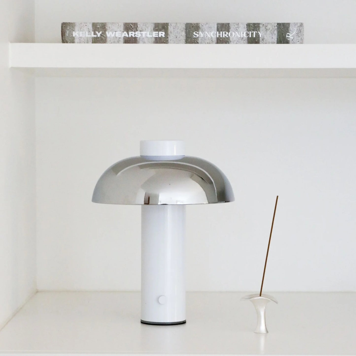 Designstuff - Elio Pillar Portable Lamp - White/chrome