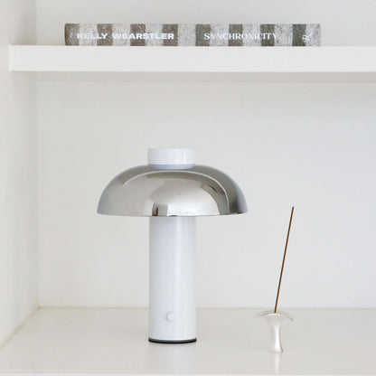 Designstuff - Elio Pillar Portable Lamp - White/chrome