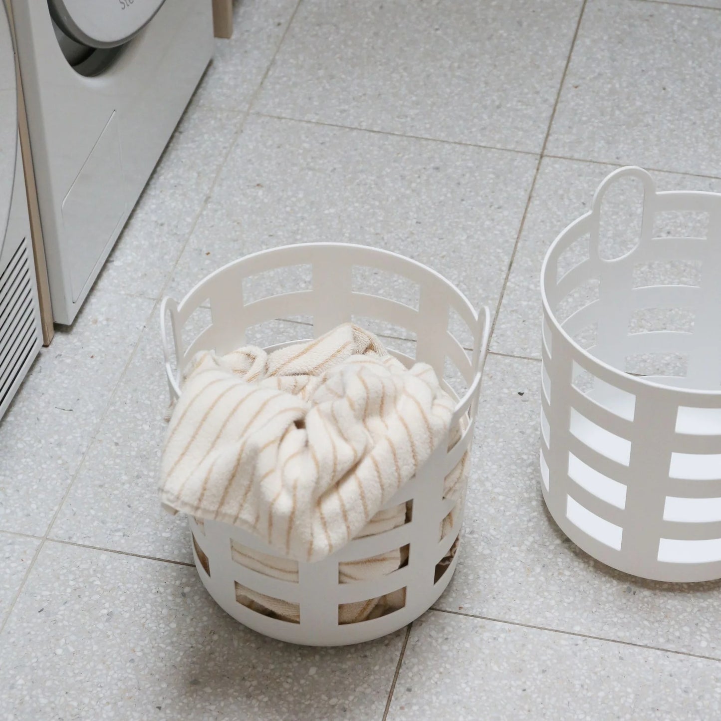 Designstuff - Enkel Studio - Storage & Laundry Basket - Set Of 2 - Large - White