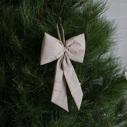 Designstuff - Luva Hanging Door Bow - Medium- H32cm - Sage/black Stripe