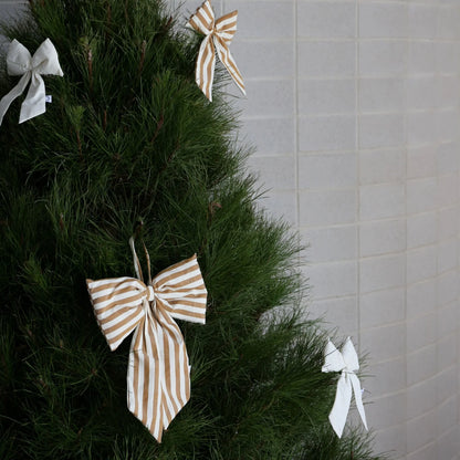 Designstuff - Luva Hanging Door Bow - Medium- H32cm - Stripe Cream/fern