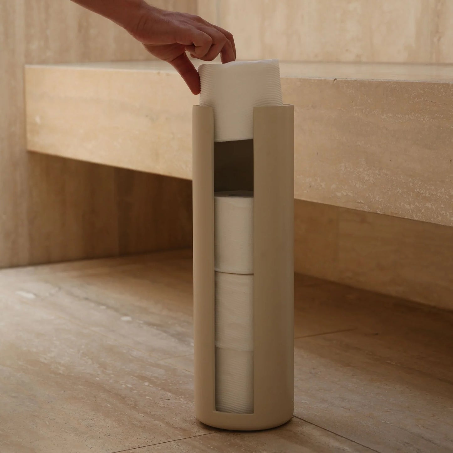 Designstuff - Arc Toilet Paper Storage Holder - Sand