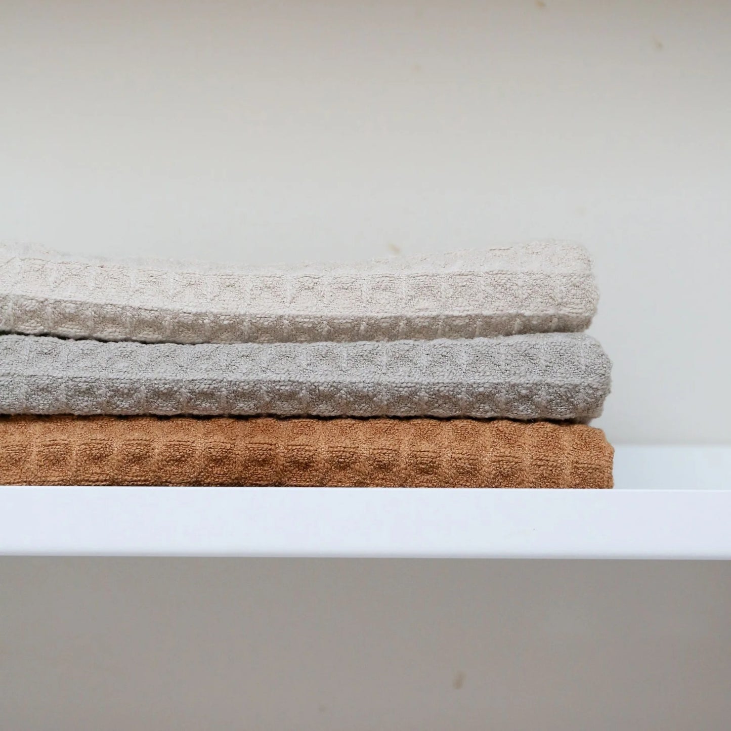 Enkel Studio - Wipe Dishcloth - Waffle Microfibre - Set Of 3 - Sand/caramel/light Grey