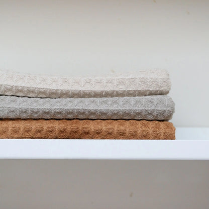 Enkel Studio - Wipe Dishcloth - Waffle Microfibre - Set Of 3 - Sand/caramel/light Grey