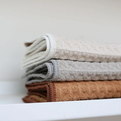 Enkel Studio - Wipe Dishcloth - Waffle Microfibre - Set Of 3 - Sand/caramel/light Grey