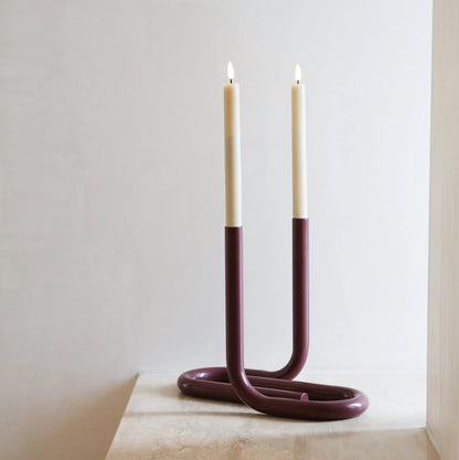 Designstuff - Viah Candleholder - 24l X 13.5w X 26cmh - Burgundy