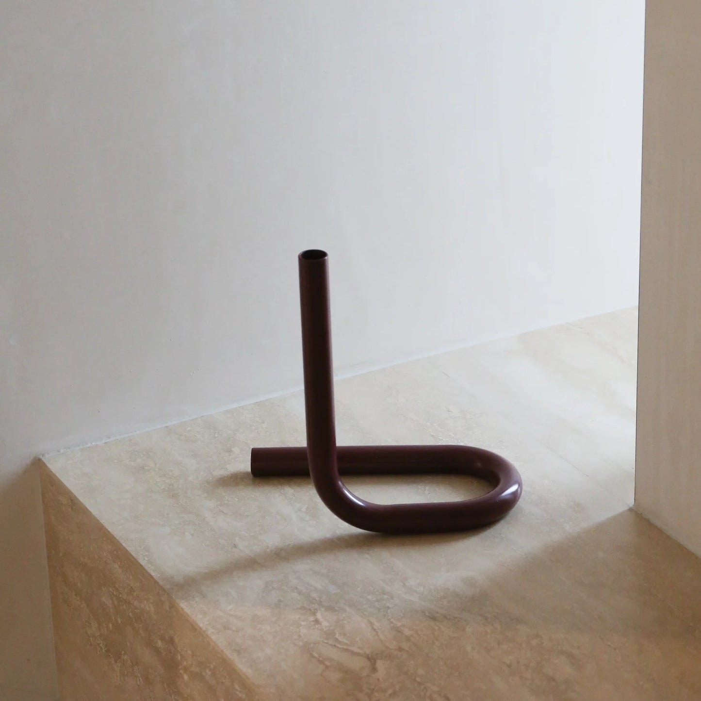 Designstuff - Viah Candleholder - 24l X 13.5w X 26cmh - Burgundy