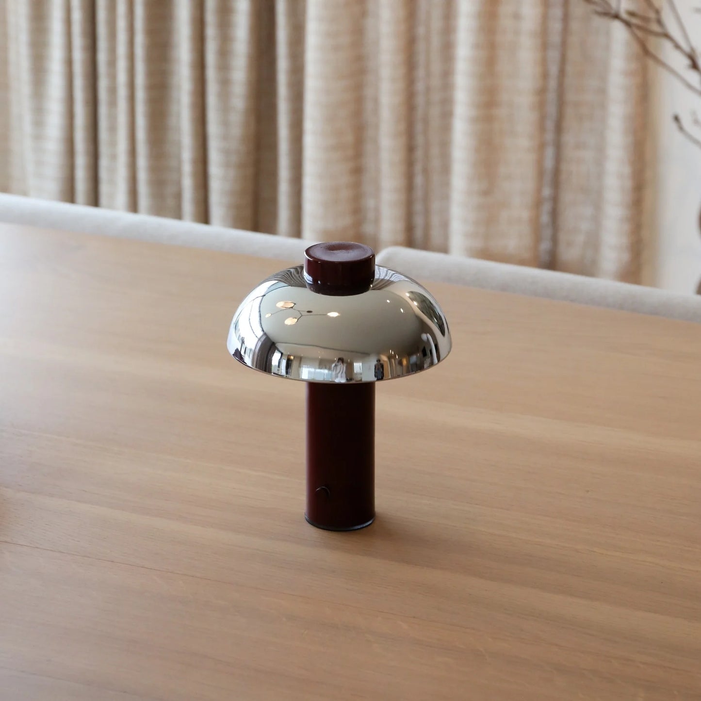 Designstuff - Elio Pillar Portable Lamp - Burgundy/chrome