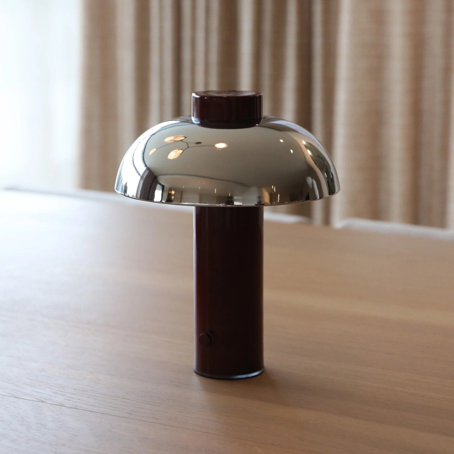 Designstuff - Elio Pillar Portable Lamp - Burgundy/chrome