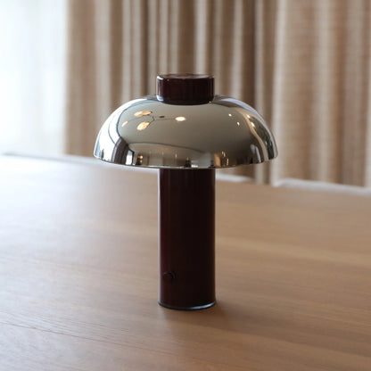 Designstuff - Elio Pillar Portable Lamp - Burgundy/chrome