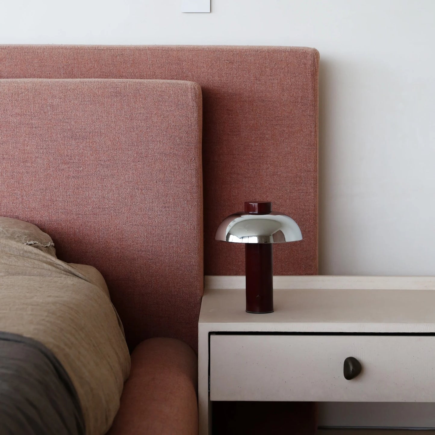 Designstuff - Elio Pillar Portable Lamp - Burgundy/chrome