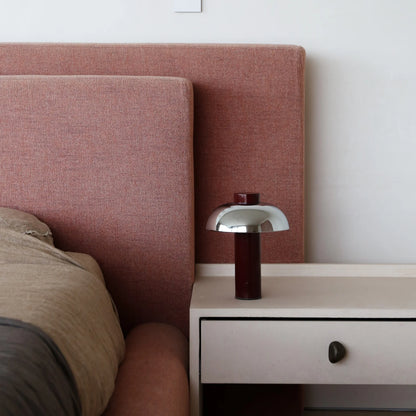 Designstuff - Elio Pillar Portable Lamp - Burgundy/chrome