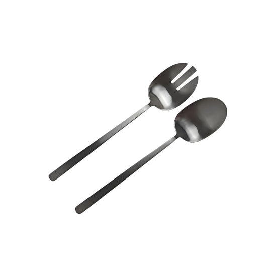 Gabel & Teller - 2pc Satin Black Salad Server Set