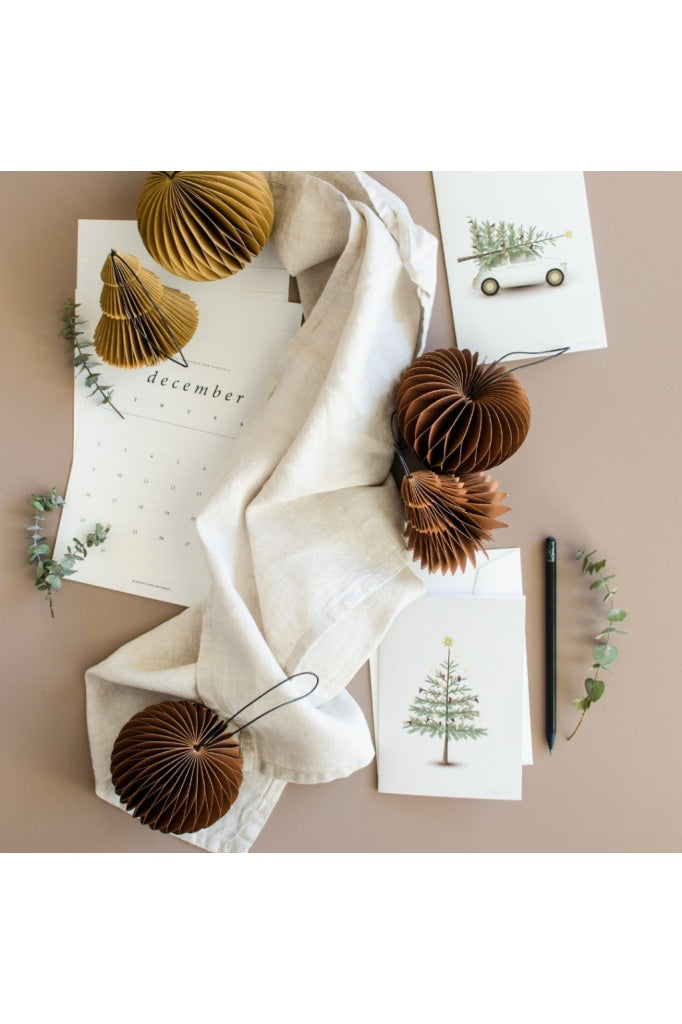 Nordic Rooms - Christmas Ornament Paper Heart 9Cm Linen Home & Garden > Decor Seasonal Holiday