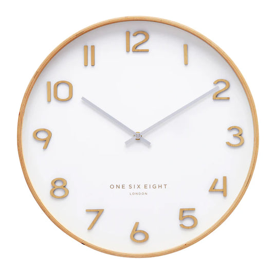 One Six Eight London - Wallace Silent Wall Clock -41cm - White