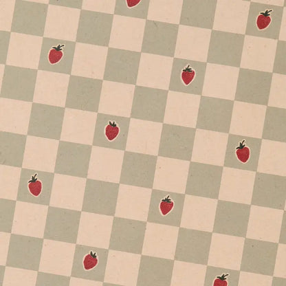 Katie Leamon - Strawberry Chequered - Wrapping Paper