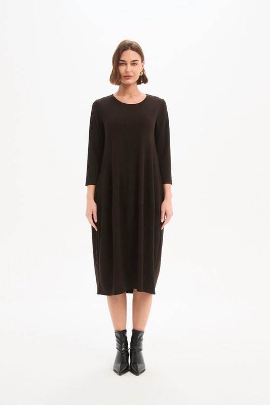 Tirelli - Diagonal Seam Knit Dress - Chocolate