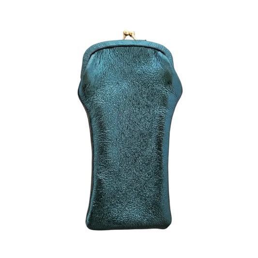 Leather Glasses Case With Retro Clasp - Duckegg