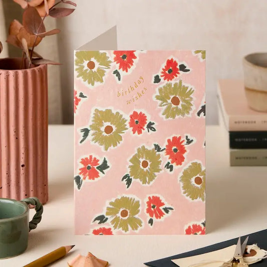 Katie Leamon - Pastel Red/pink - Birthday - Greeting Card