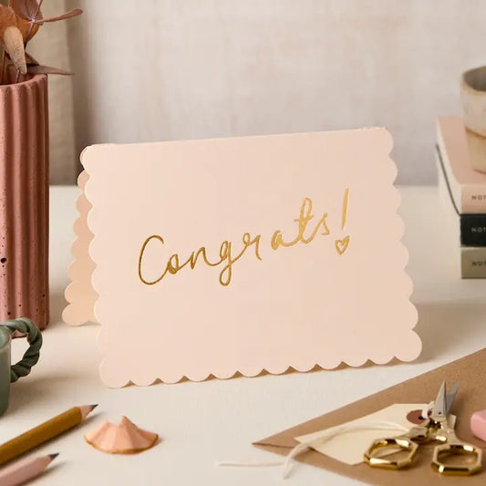 Katie Leamon - Congratulations - Scallop - Blush - Greeting Card