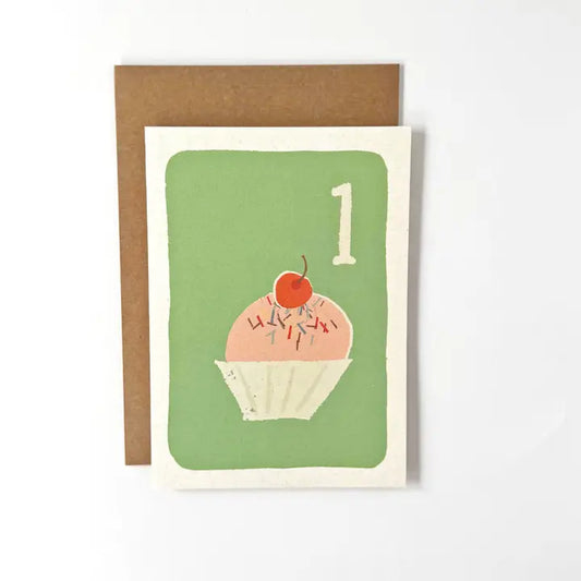 Florence Fry - 1 Cupcake - Greeting Card