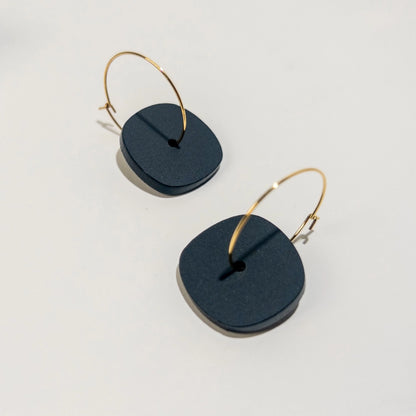 Mingled - Aura Hoops Earring - Matte Black