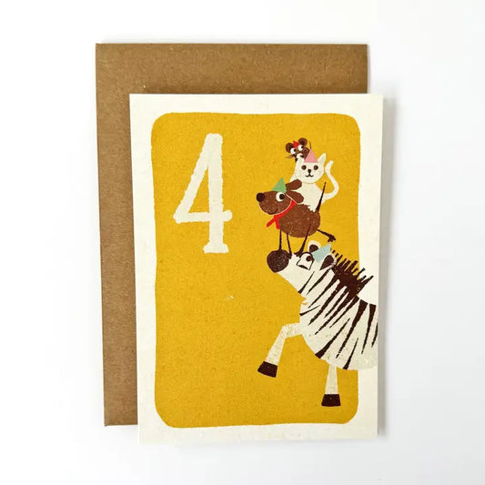 Florence Fry - 4 Party Animals - Greeting Card