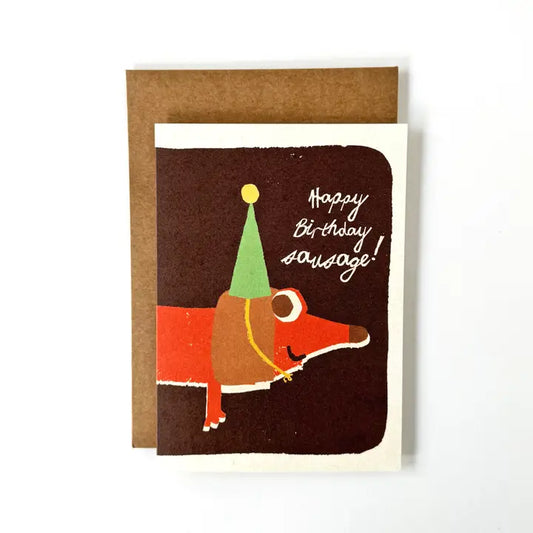 Florence Fry - Happy Birthday Sausage - Greeting Card