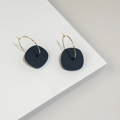 Mingled - Aura Hoops Earring - Matte Black