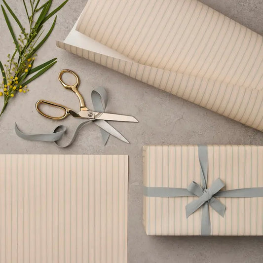 Katie Leamon - Ivory Blue Stripe - Wrapping Paper