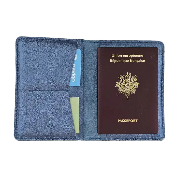 Leather Passport Holder - Nude