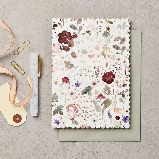 Katie Leamon - Pressed Floral - Birthday - Greeting Card