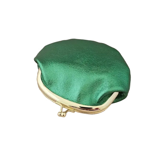 Leather Retro Clasp Purse - Grass