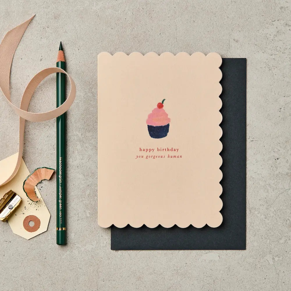 Katie Leamon - Cup Cake - Scallop - Greeting Card