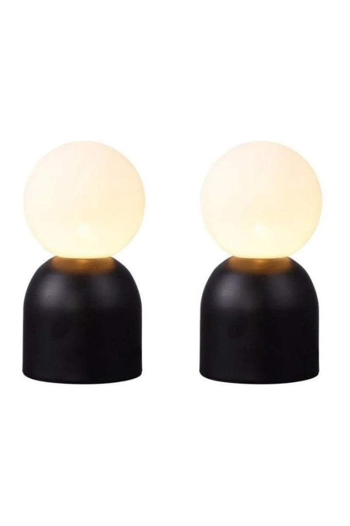 Ll - Elle Touch Table Lamps Set Of 2 Black