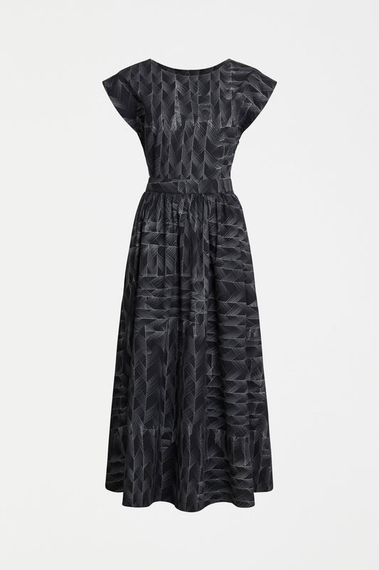 Elk The Label - Indi Dress - Black Line Print