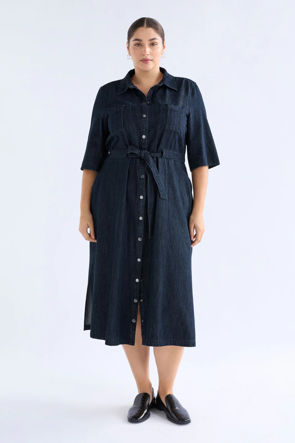 Elk The Label - Valor Shirt Dress - Mid Blue Denim