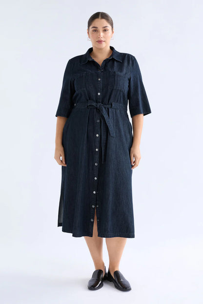 Elk The Label - Valor Shirt Dress - Mid Blue Denim