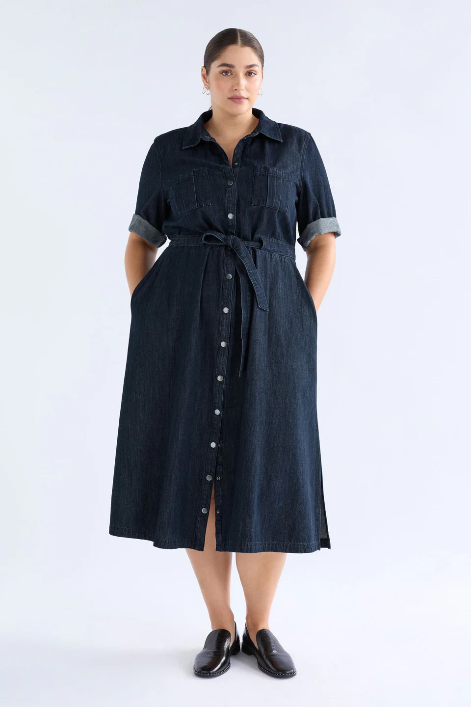 Elk The Label - Valor Shirt Dress - Mid Blue Denim