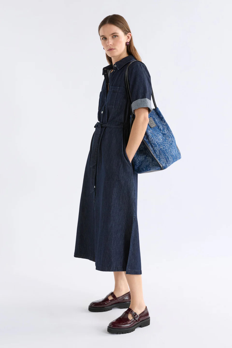Elk The Label - Valor Shirt Dress - Mid Blue Denim