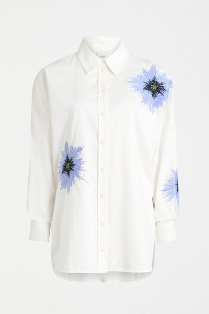 Elk The Label - Eiren Relaxed Shirt - White / Lilac Blue