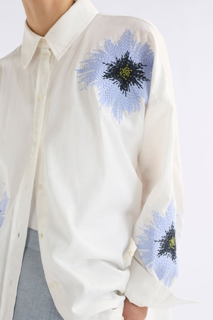 Elk The Label - Eiren Relaxed Shirt - White / Lilac Blue