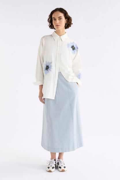 Elk The Label - Eiren Relaxed Shirt - White / Lilac Blue