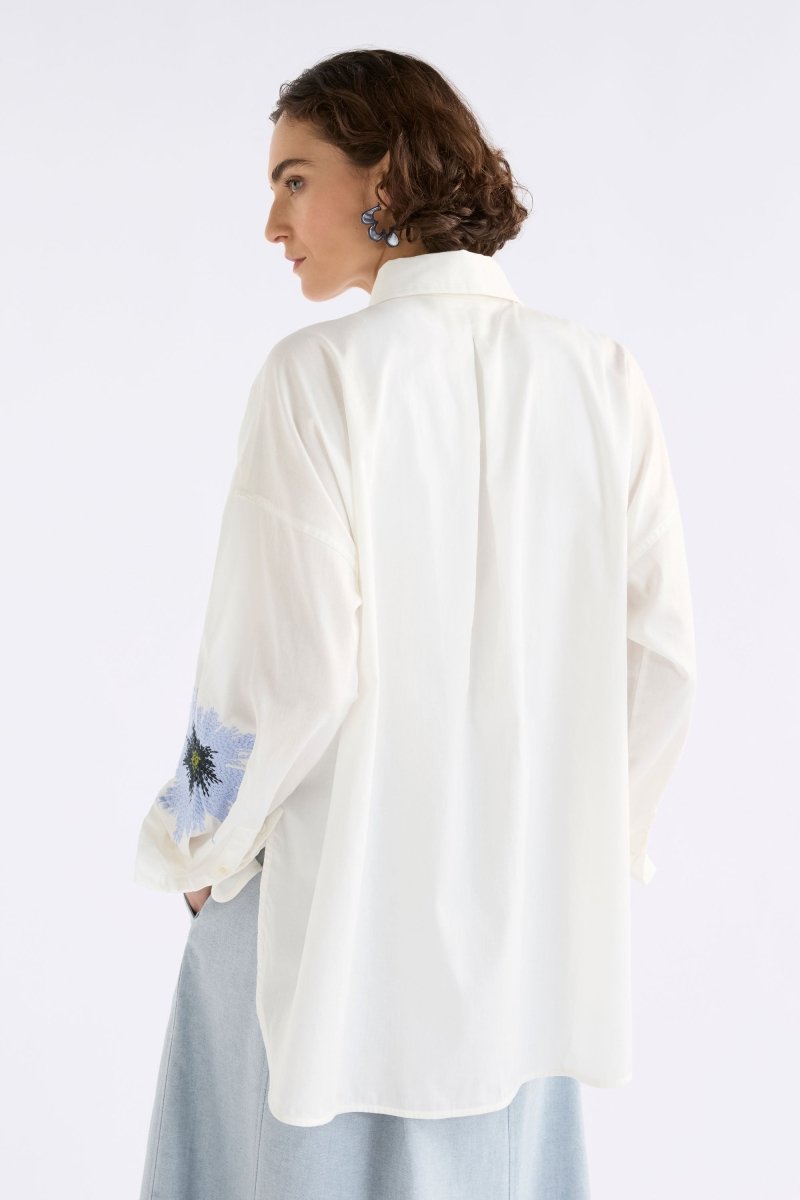 Elk The Label - Eiren Relaxed Shirt - White / Lilac Blue